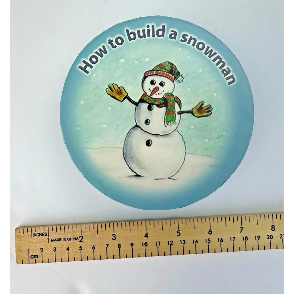 SNOWMAN How To Build CHRISTMAS WINTER Bread Dessert Appetizer Plates‎ Dishes Set